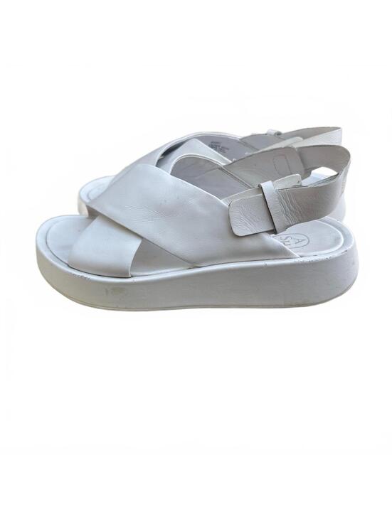 Ash Shoes - ASH White Leather Platform Cross-Strap Slingback Sandals Size 38
